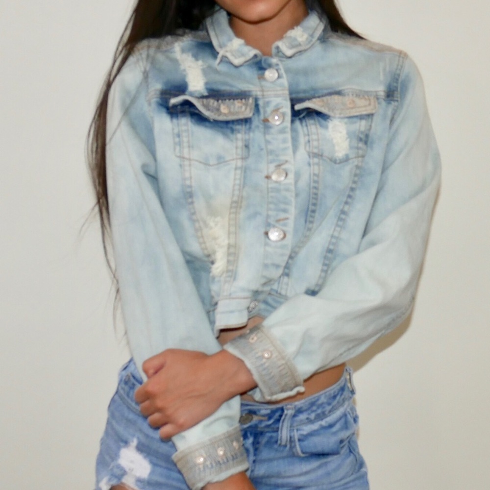 Washed Out Distressed Jean Jacket
